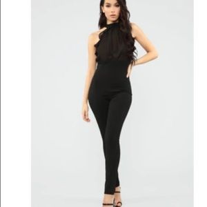 NWOT Sexy Chiffon Sheer Top One Piece Jumpsuit